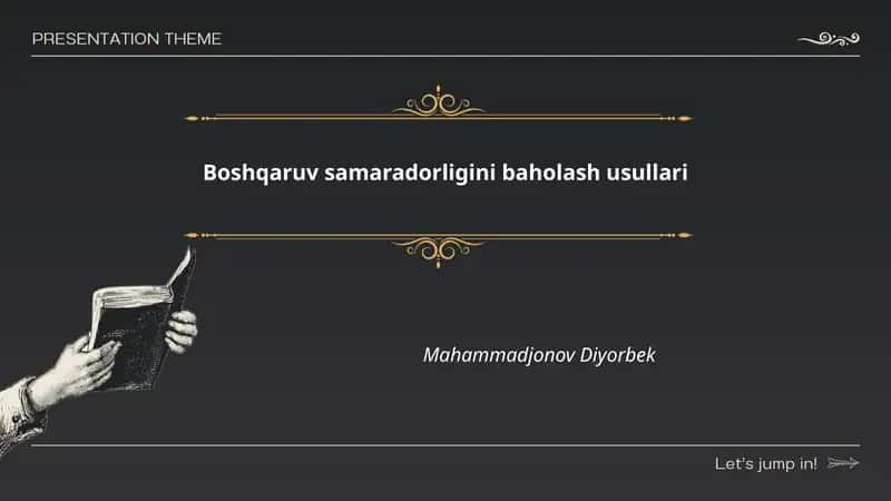 Boshqaruv samaradorligini baholash usullari