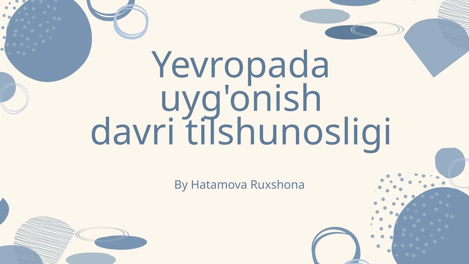 Yevropada uyg'onish davri tilshunosligi