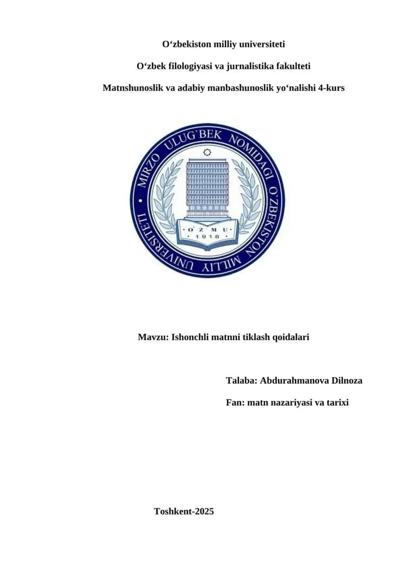 Ishonchli matnni tiklash qoidalari
