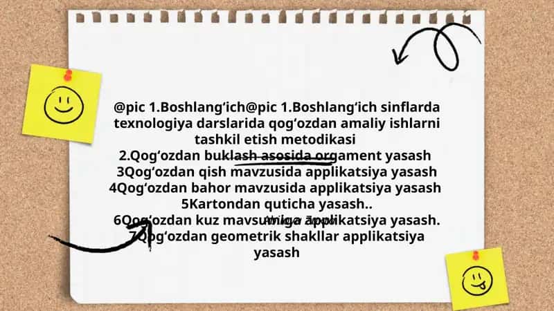 Boshlangʻich sinflarda texnologiya darslarida qogʻozdan amaliy ishlarni tashkil etish metodikasi