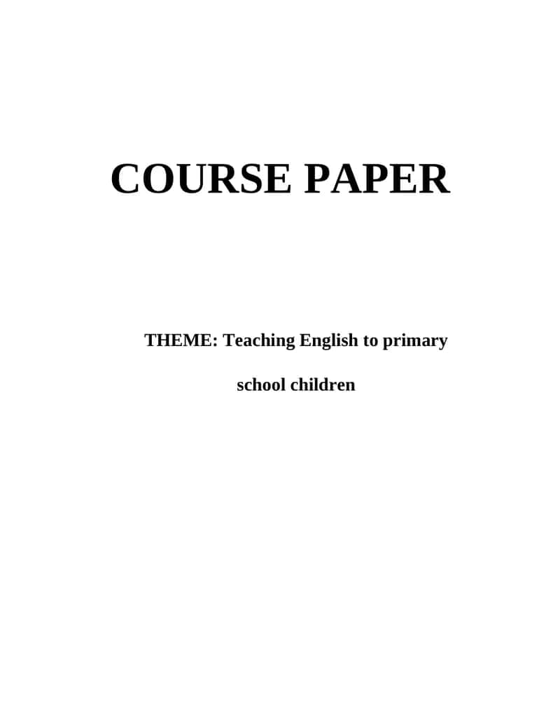 Teaching English to primary school children