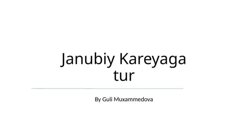 Janubiy Kareyaga tur