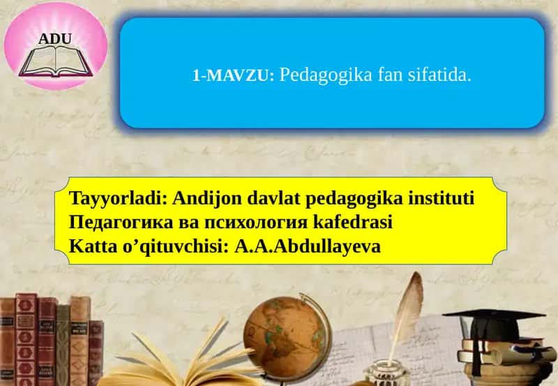 Pedagogika fani sifatida