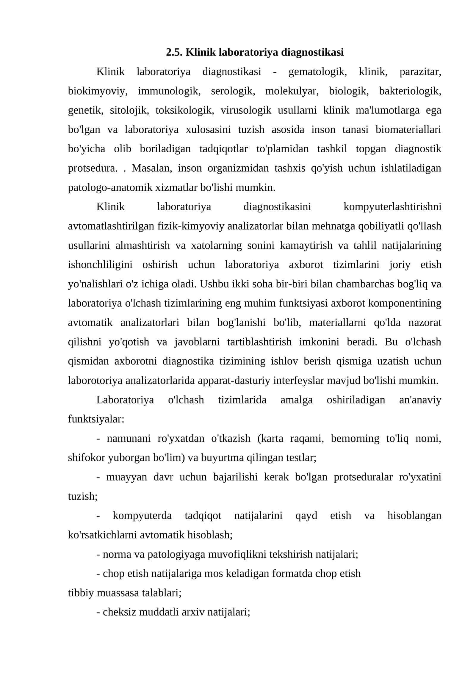 Klinik laboratoriya diagnostikasi