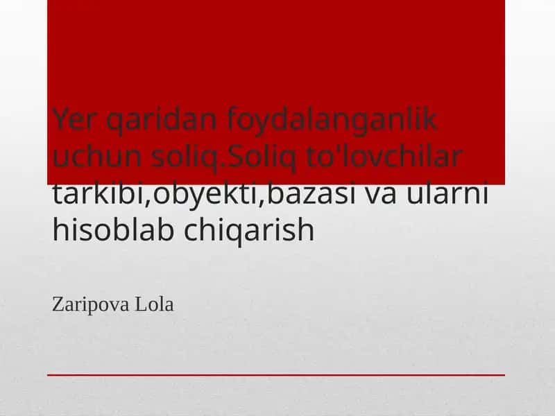 Yerqaridan foydalanilganlik uchun soliq