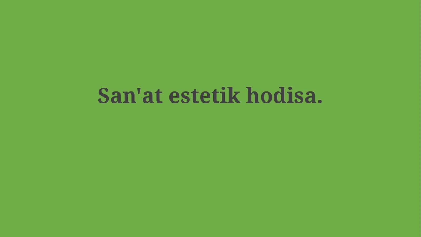 San'at estetikhodisa