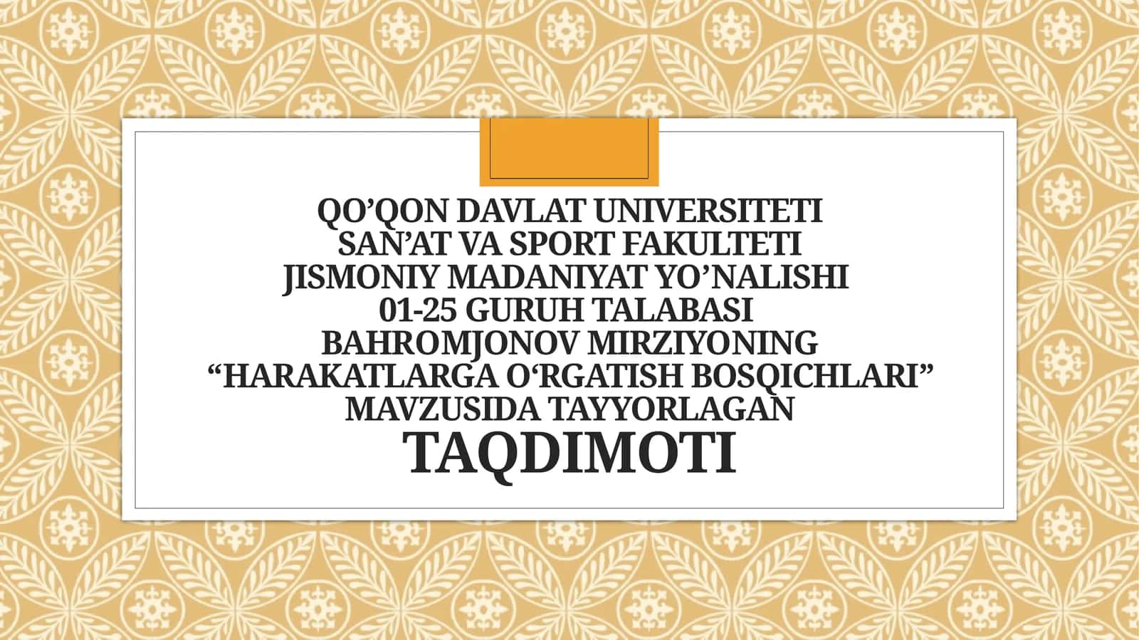 Harakatlarga o‘rgatish bosqichlari