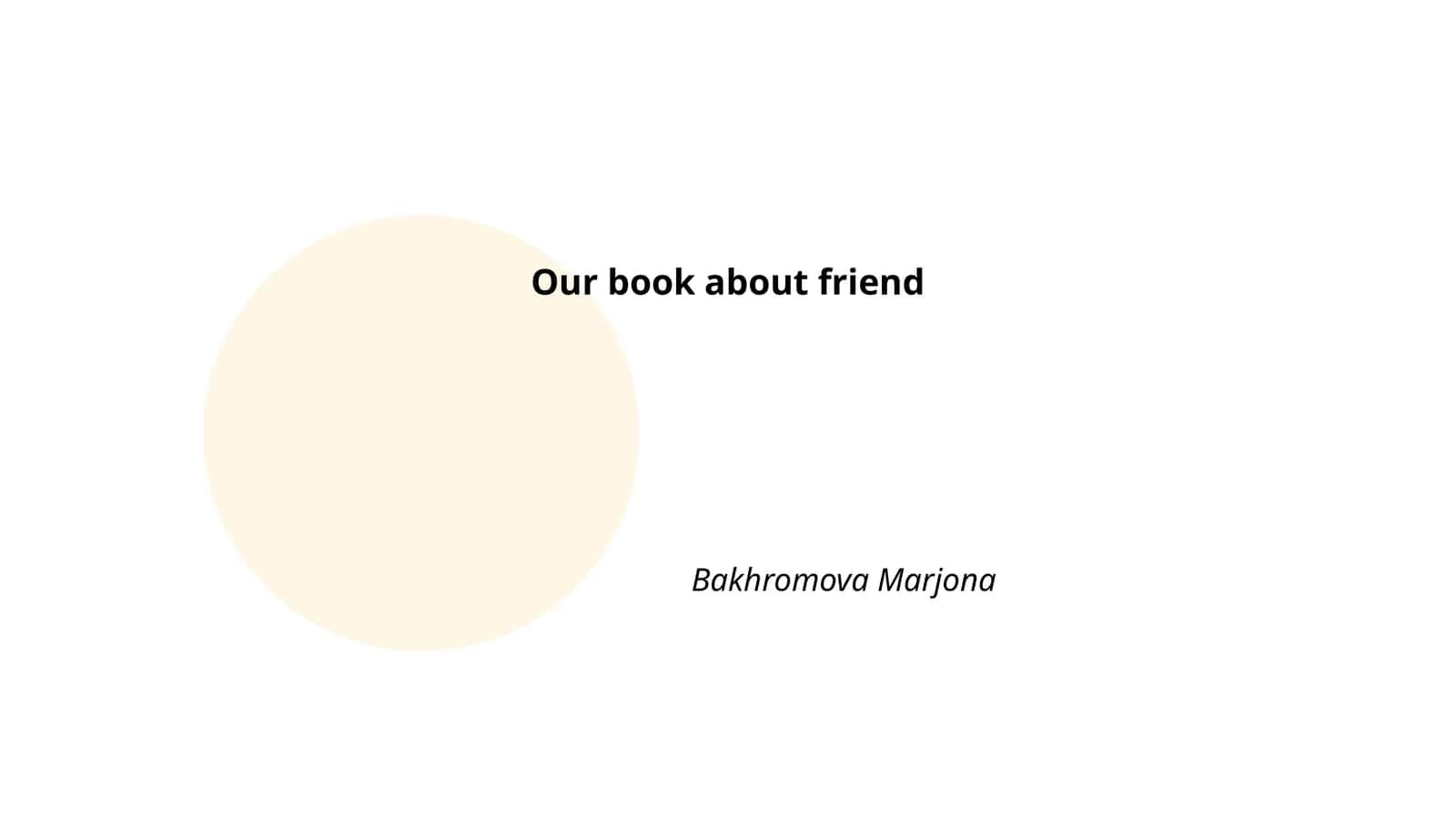 Our book about friend