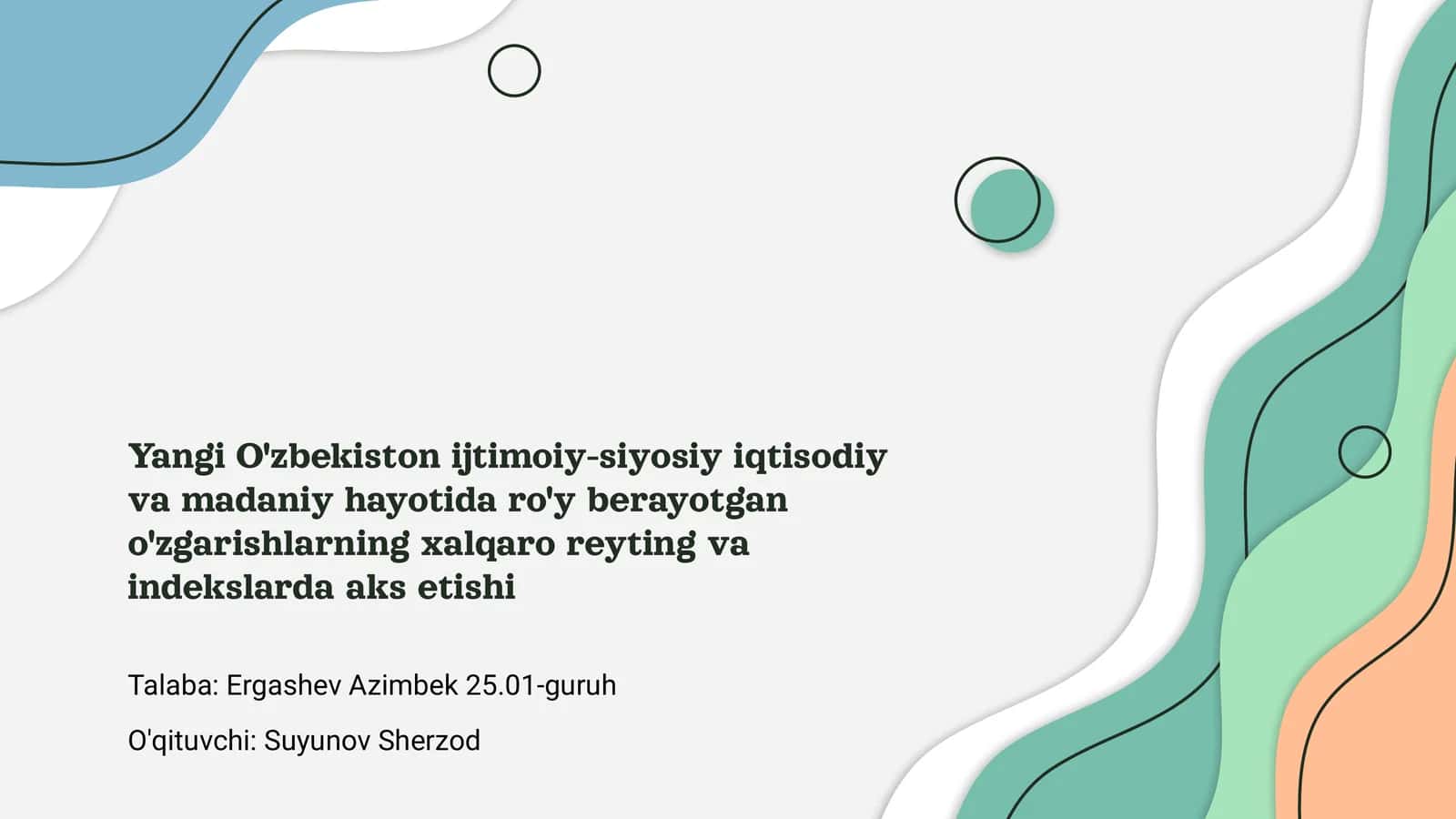 Yangi O‘zbekistonning Ijtimoiy-Siyosiy O'zgarishlari