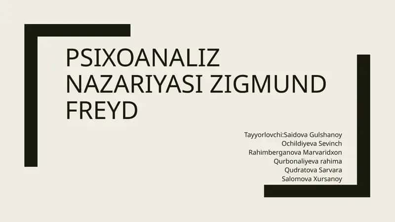 Psixanaliz Nazariyasi