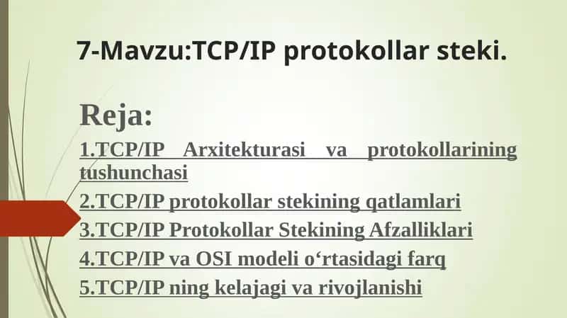 TCP/IP protokollar steki