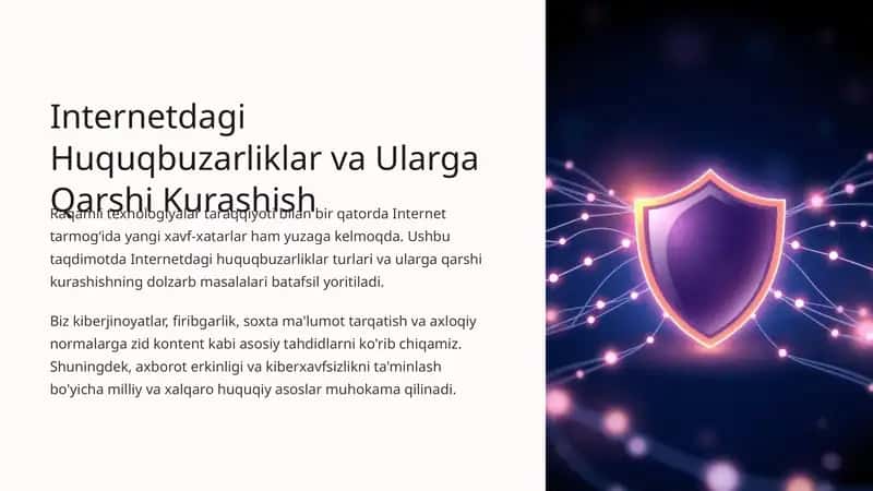 Internetdagi Huquqbuzarliklar va Ularga Qarshi Kurashish