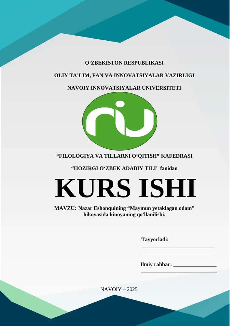 "MAYMUN YETAKLAGAN ODAM" HIKOYASIDA KIN