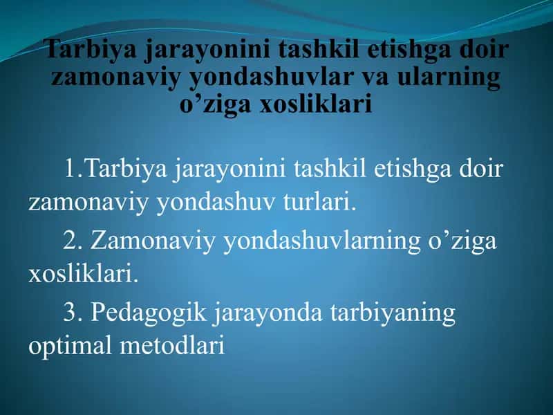 Zamonaviy Pedagogika Yondashuvlari