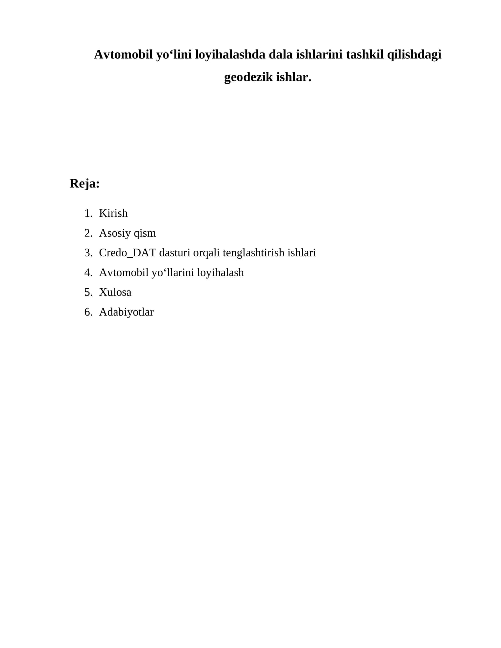 Geodezik ishlar