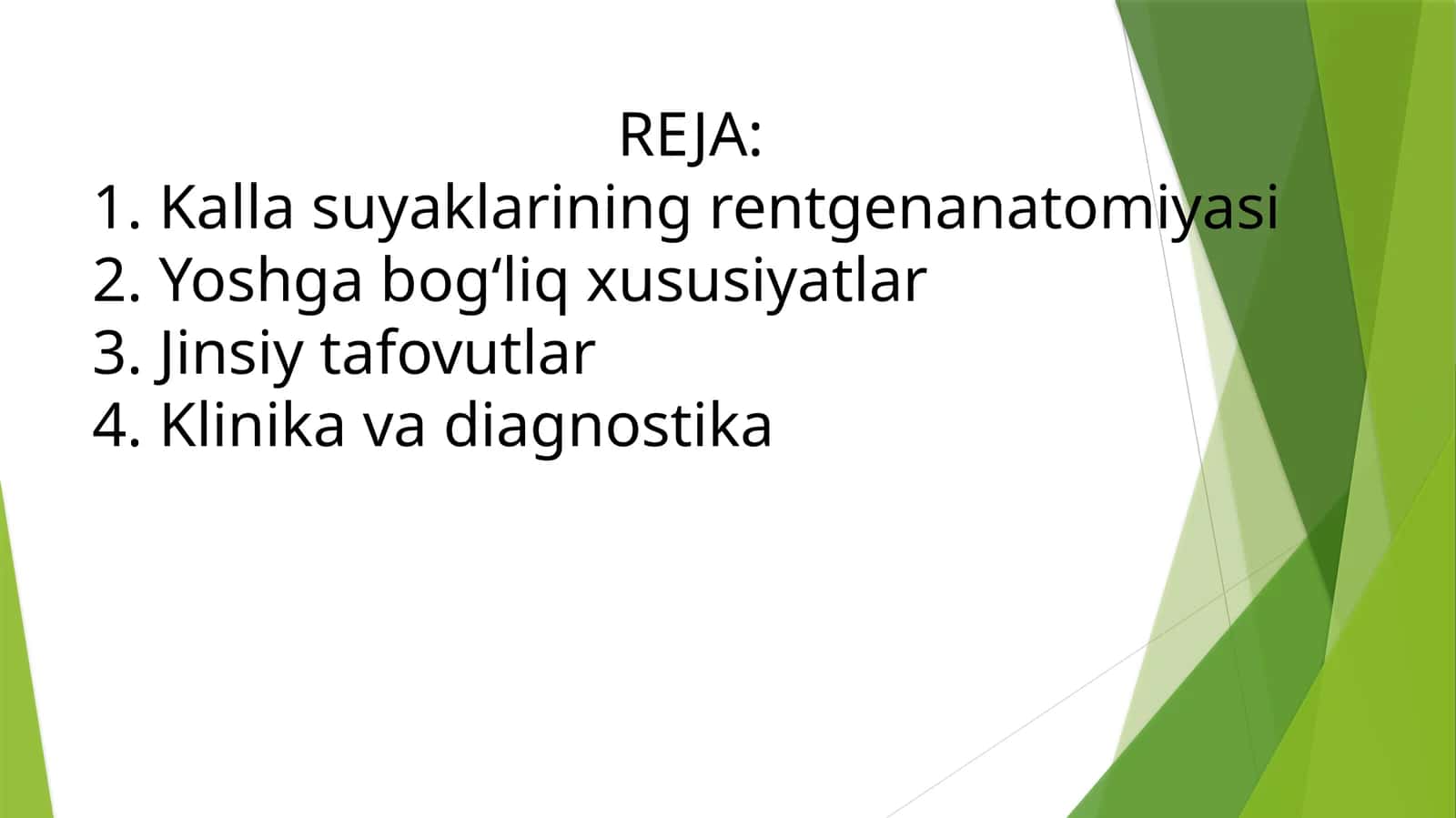 Kalla suyagining rentgen anatomiyasi