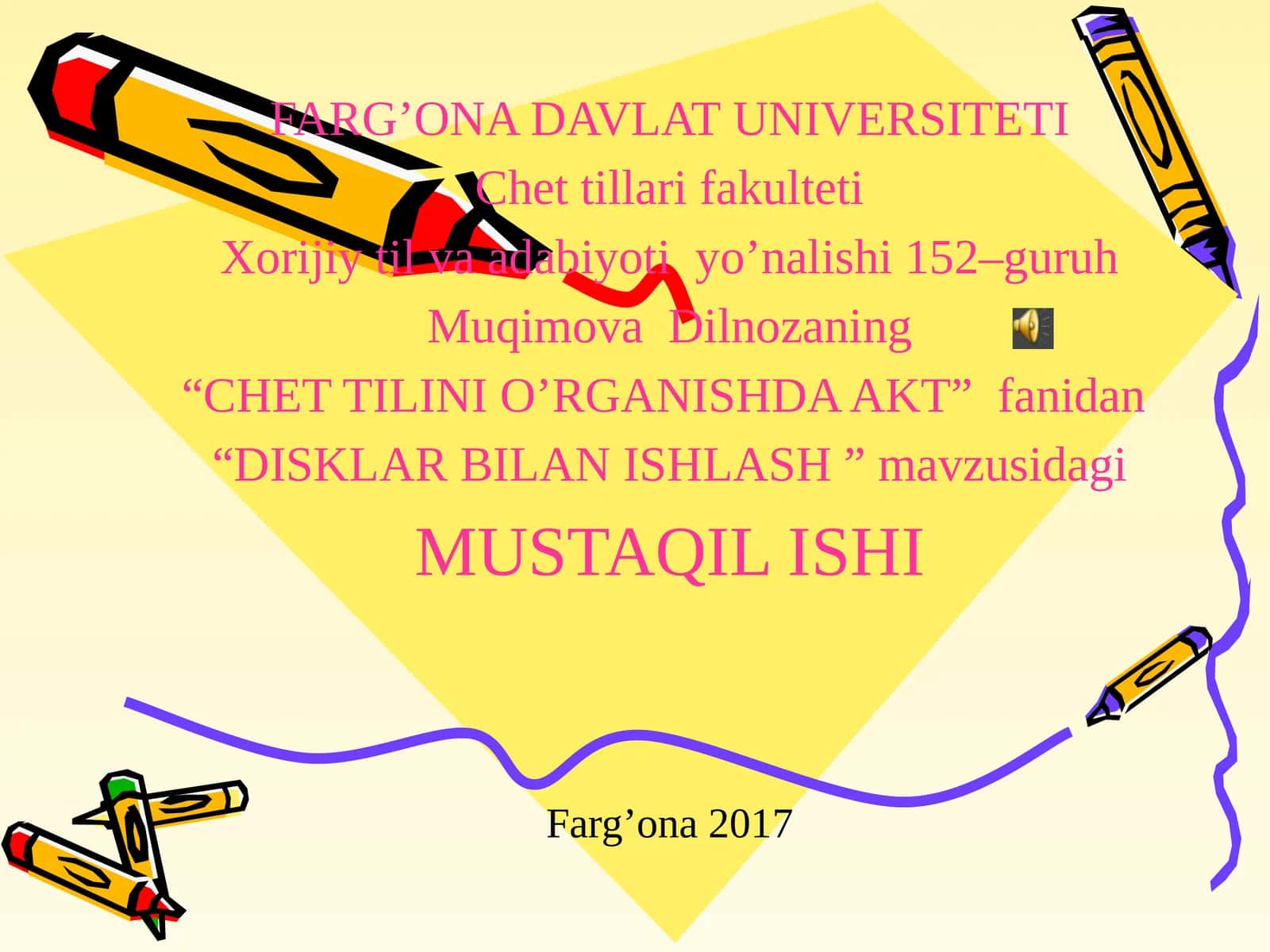 DISKLAR BILAN ISHLASH