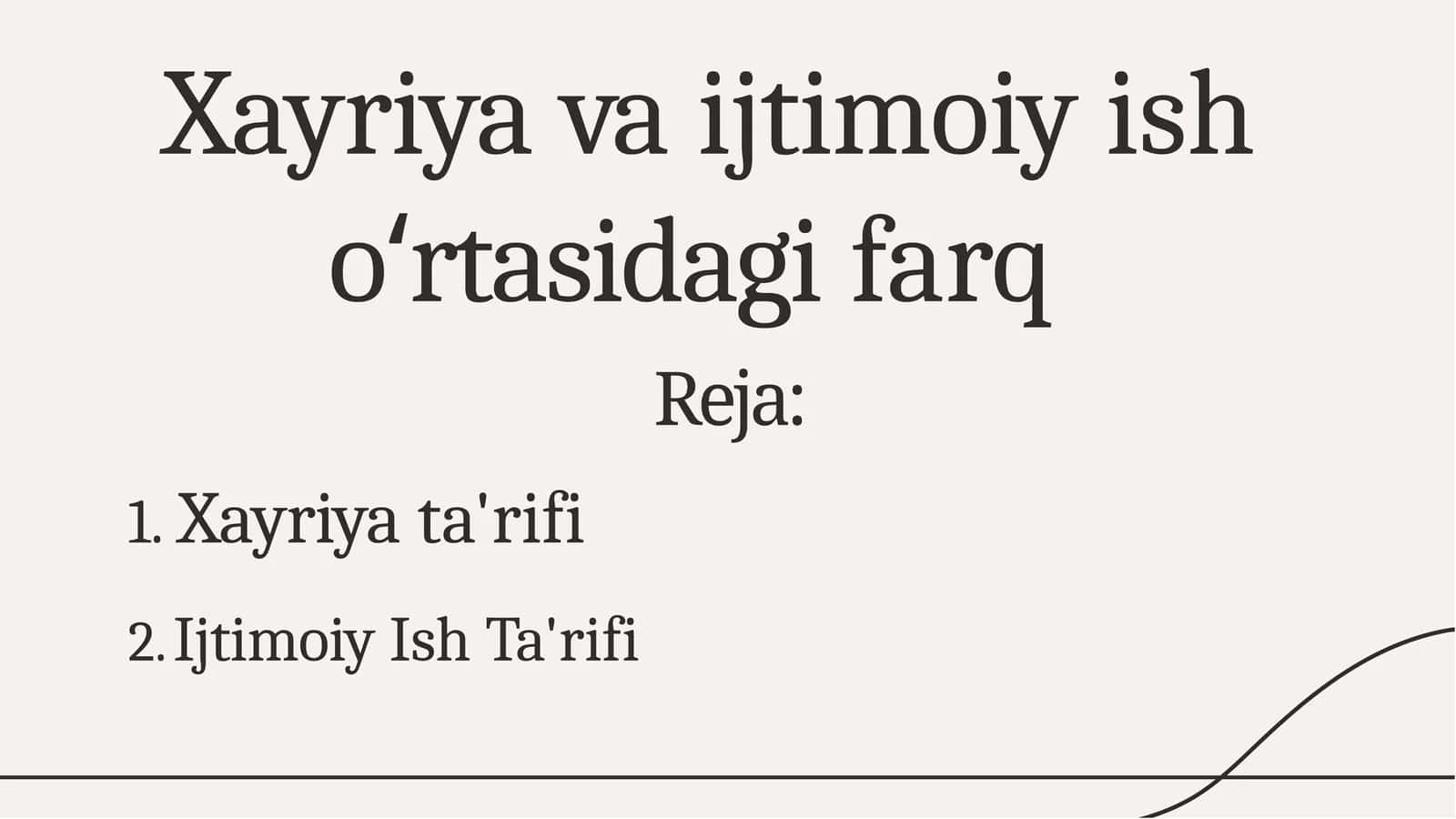 Xayriya va ijtimoiy ish oʻrtasidagi farq