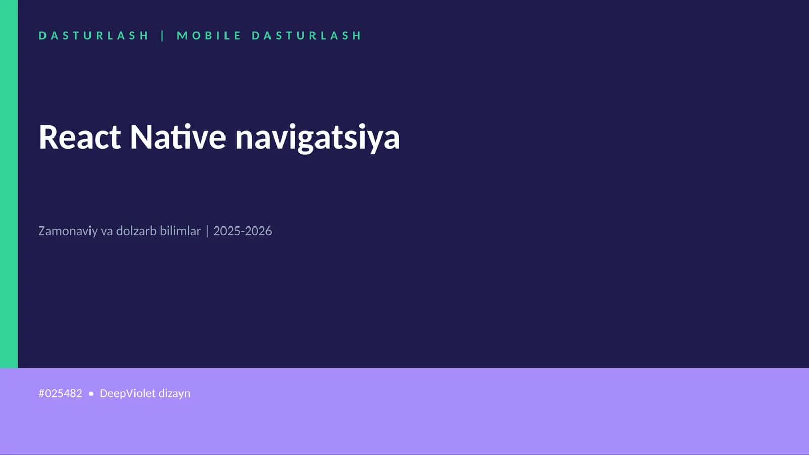 React Native navigatsiya