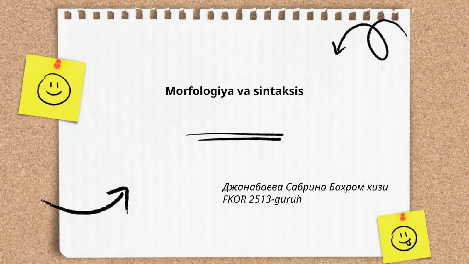 Morfologiya va sintaksis