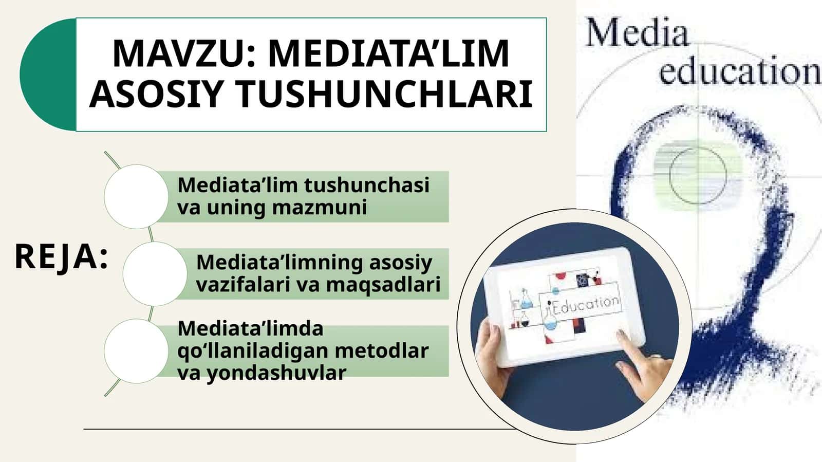 MEDIA TA’LIM ASOSIY TUSHUNCHLARI