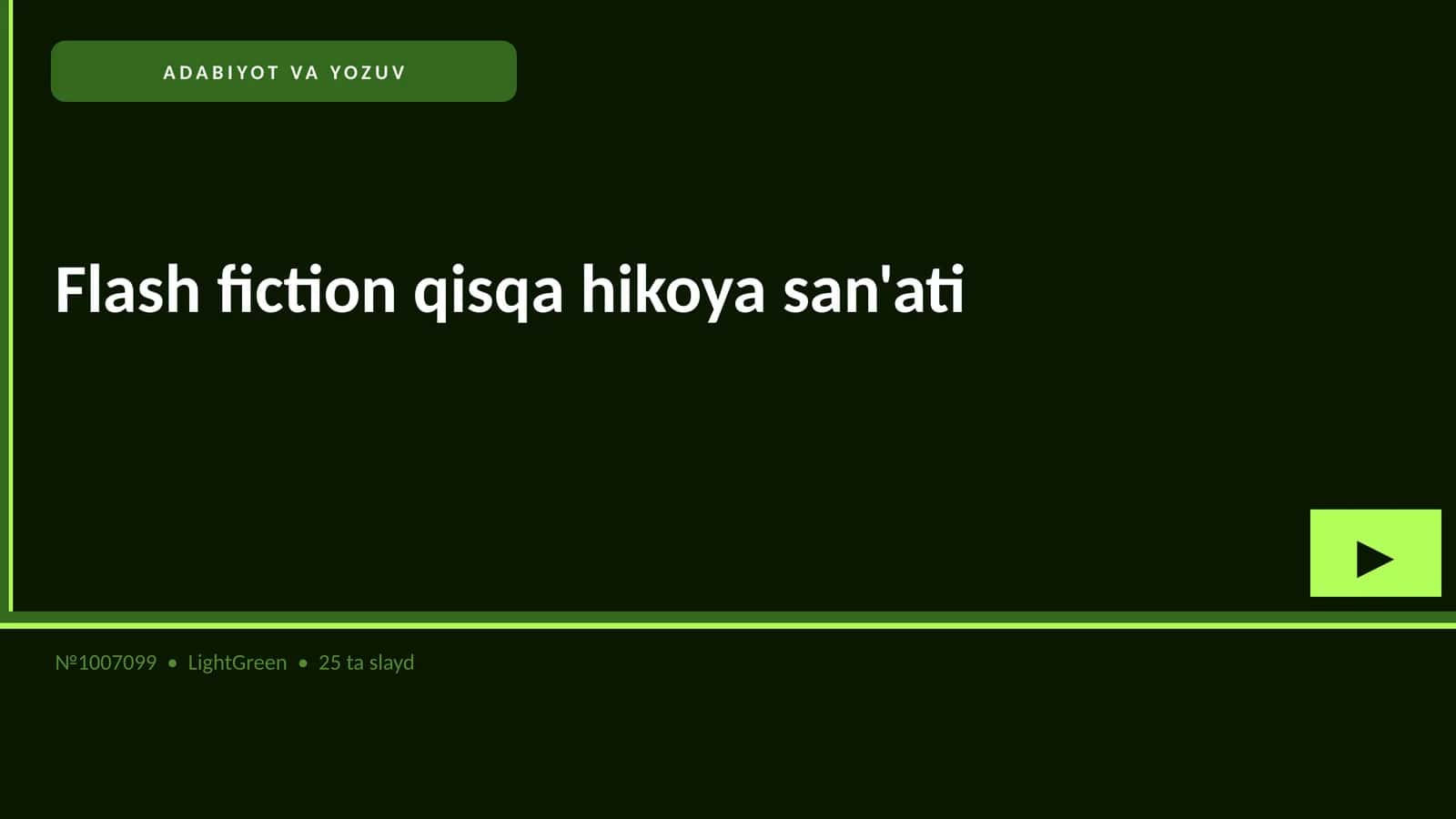 Flash fiction qisqa hikoya san'ati