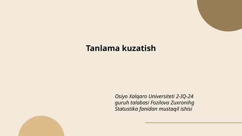 Tanlama kuzatish