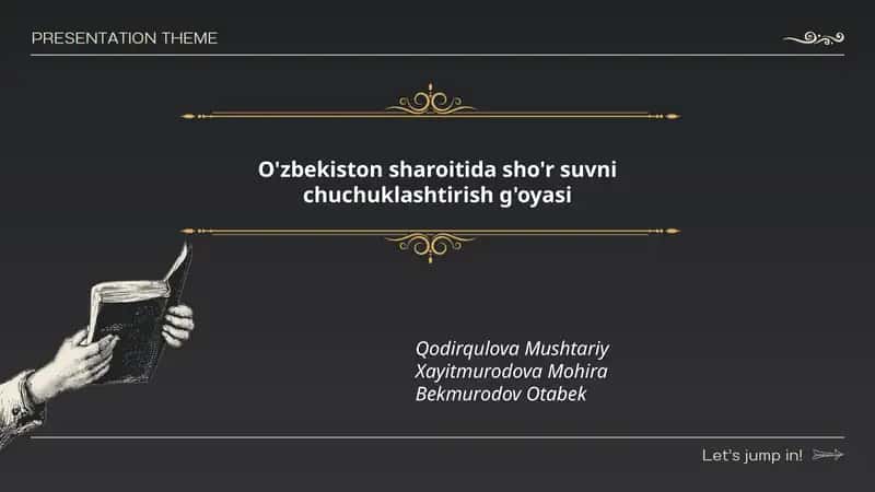 O'zbekiston sharoitida sho'r suvni chuchuklashtirish g'oyasi