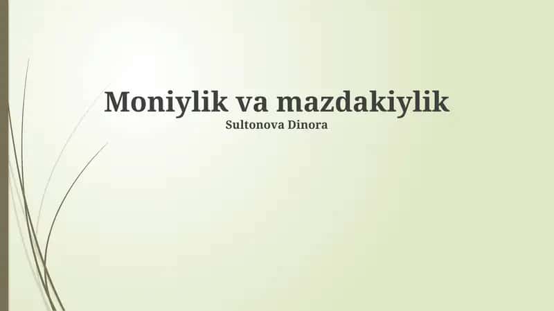 Moniylik va mazdakiylik