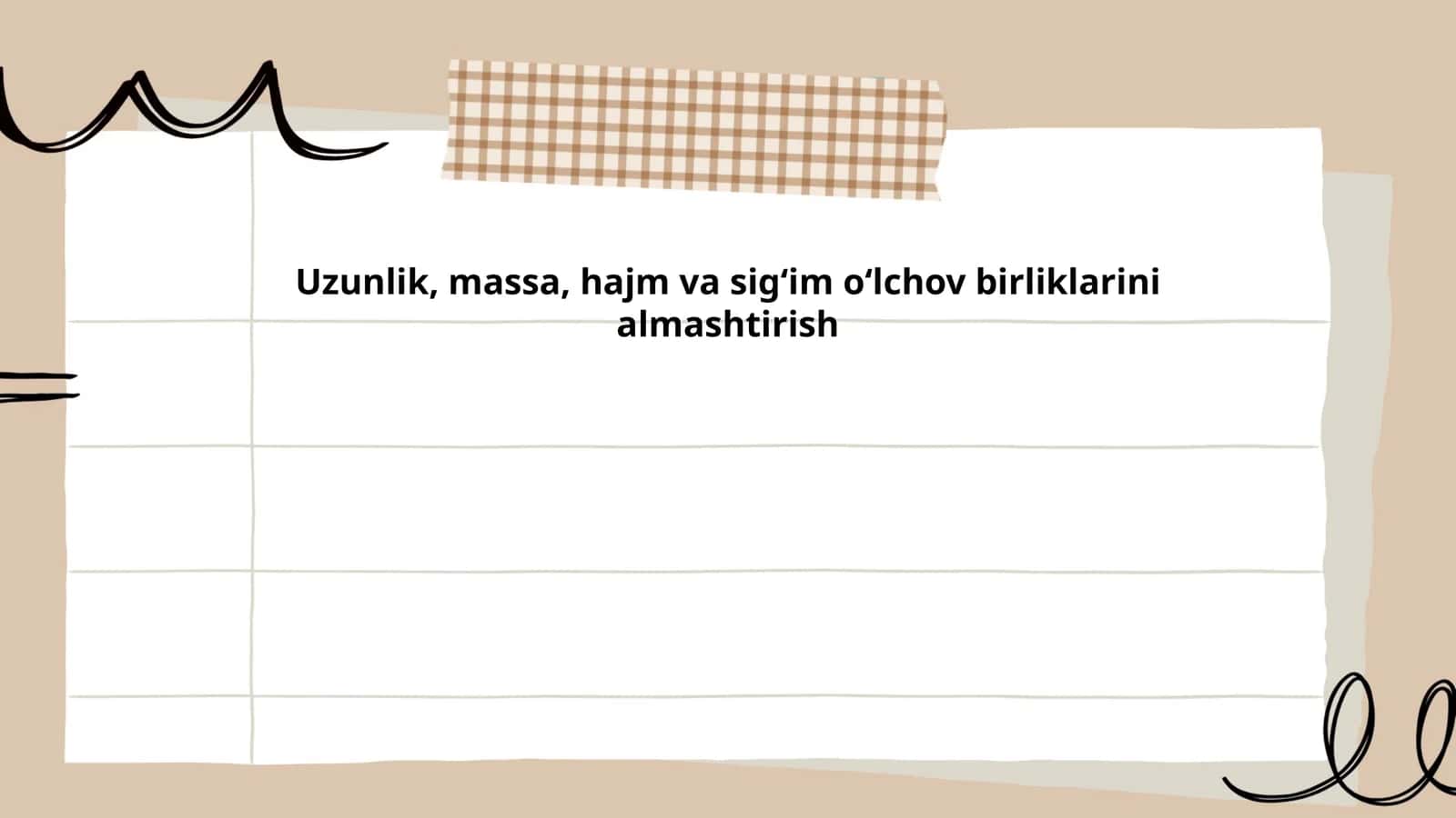 Uzunlik, massa, hajm va sigʻim oʻlchov birliklarini almashtirish
