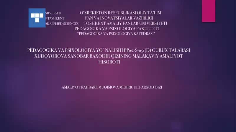 "Maqsadlarga intilish" psixologik-pedagogik diagnostik metodikasi
