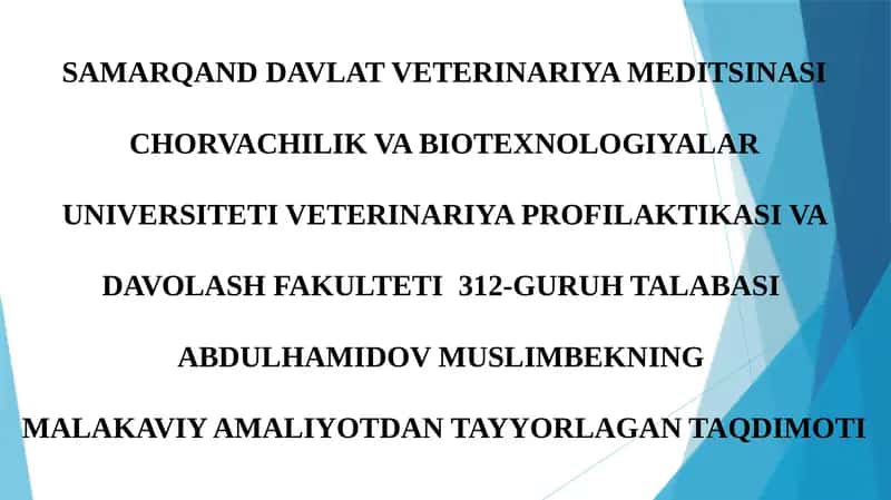 Veterinariya ishini tashkil etish iqtisodi va qonunchiligi