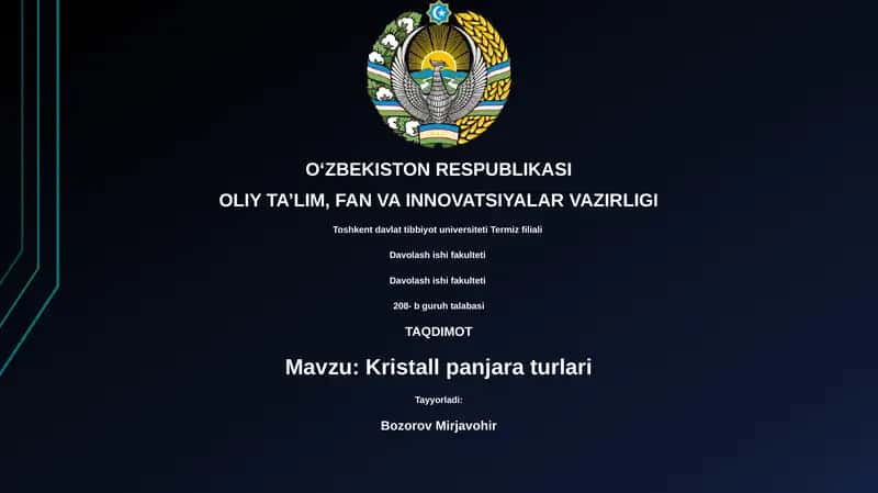 Kristall panjara turlari