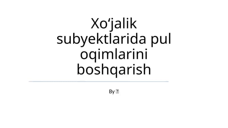 Pul oqimlarini boshqarish