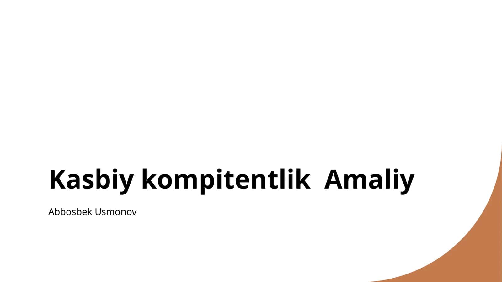 Kasbiy kompitentlik Amaliy