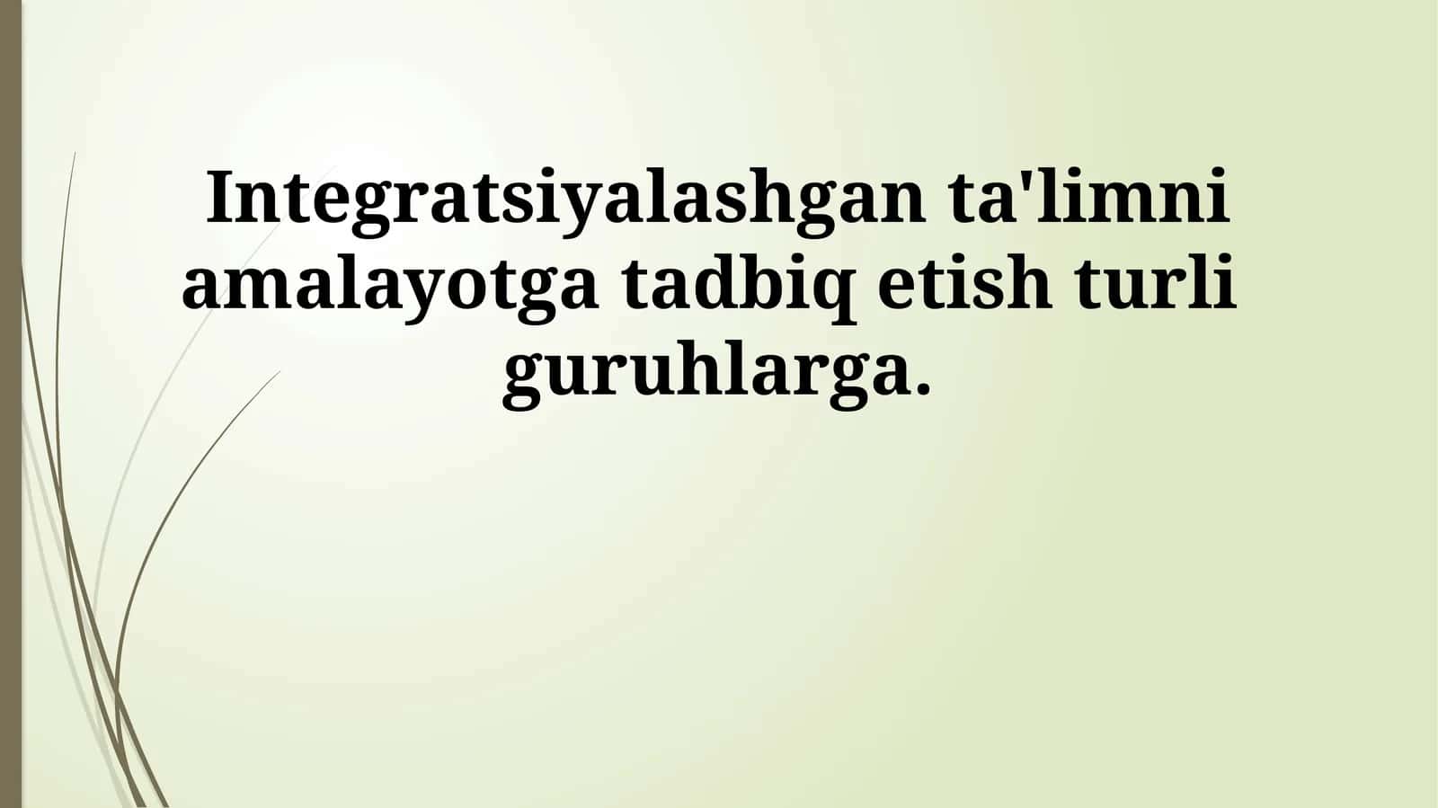 Integratsiyalashgan ta'limni amalayotga tadbiq etish turli guruhlarga