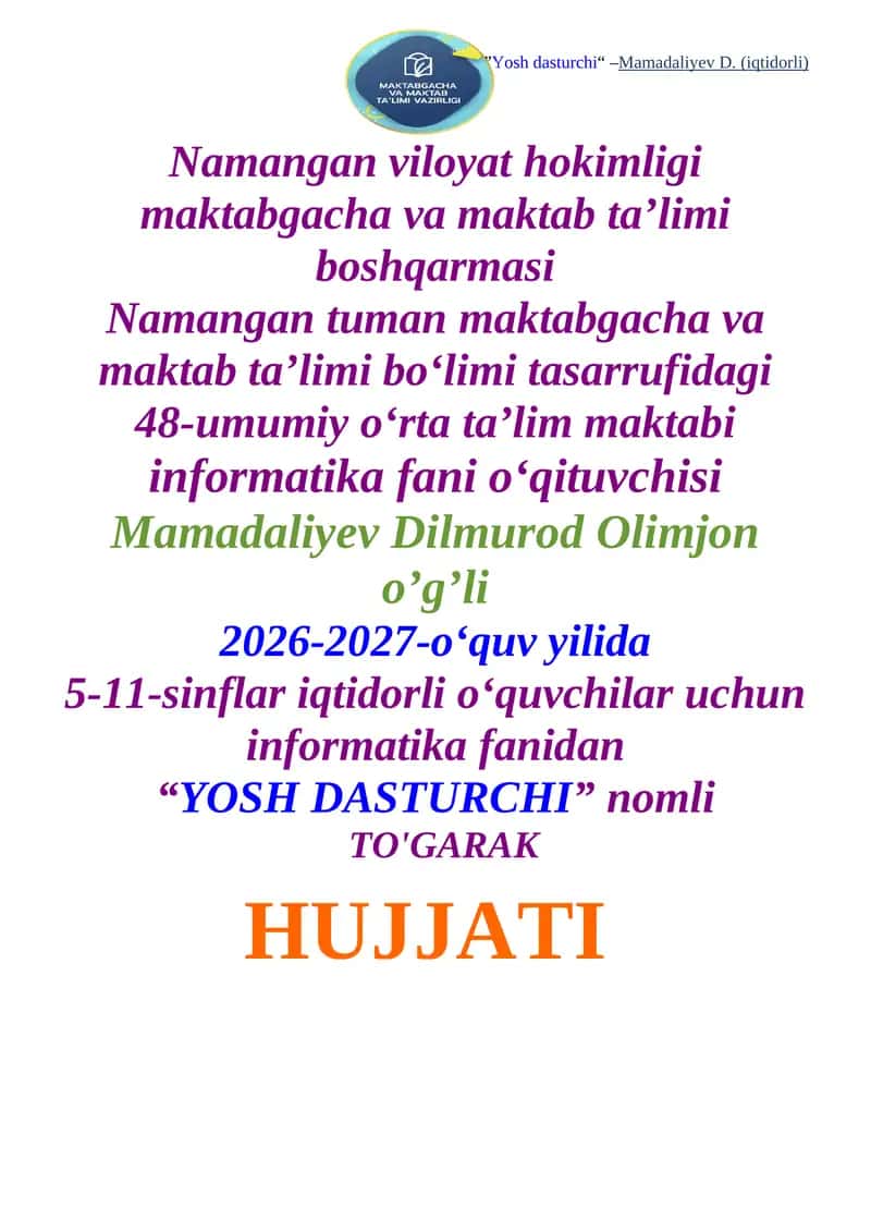to'garak hujjatlari