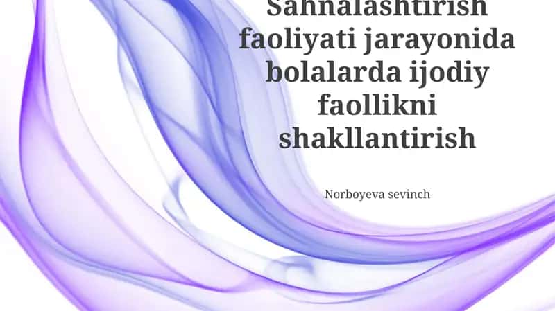 Bolalarda Teatr Faoliyati va Ijodiy Fikrlash