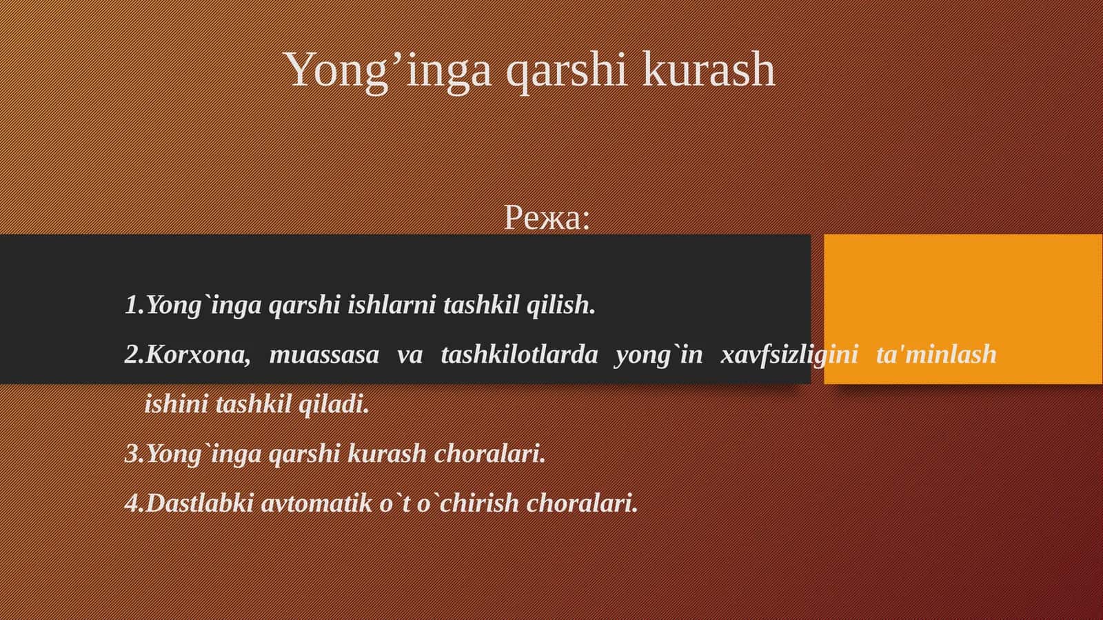 Yong’inga qarshi kurash