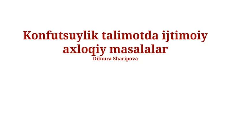 Konfutsiy ta’limotlari