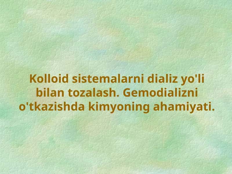 Kolloid sistemalar