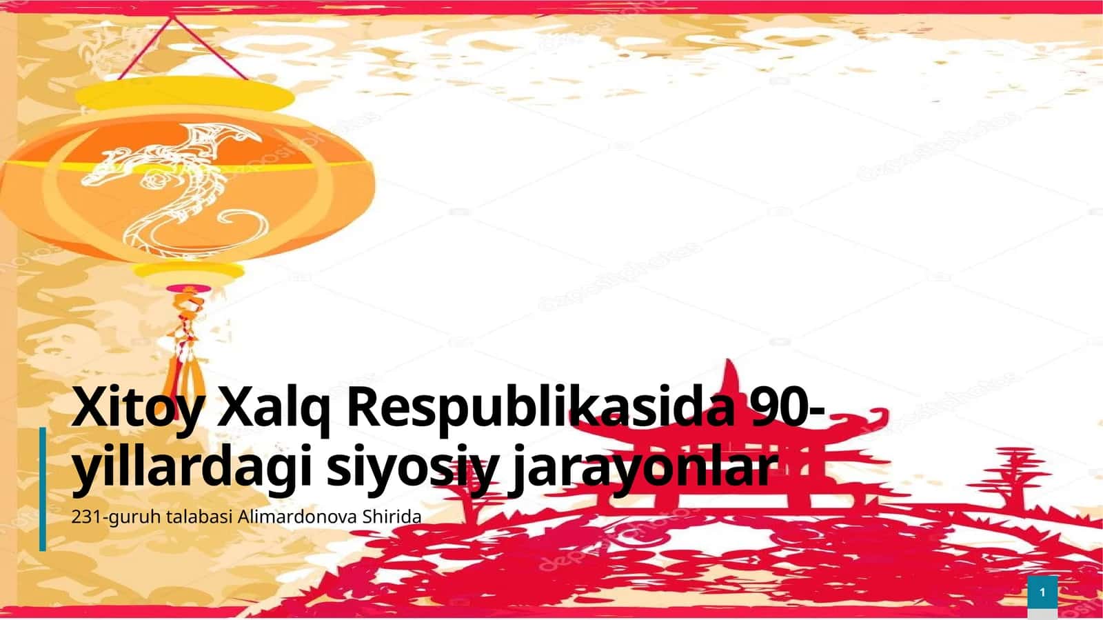 Xitoy Xalq Respublikasida 90-yillarda Siyosiy Jarayonlar