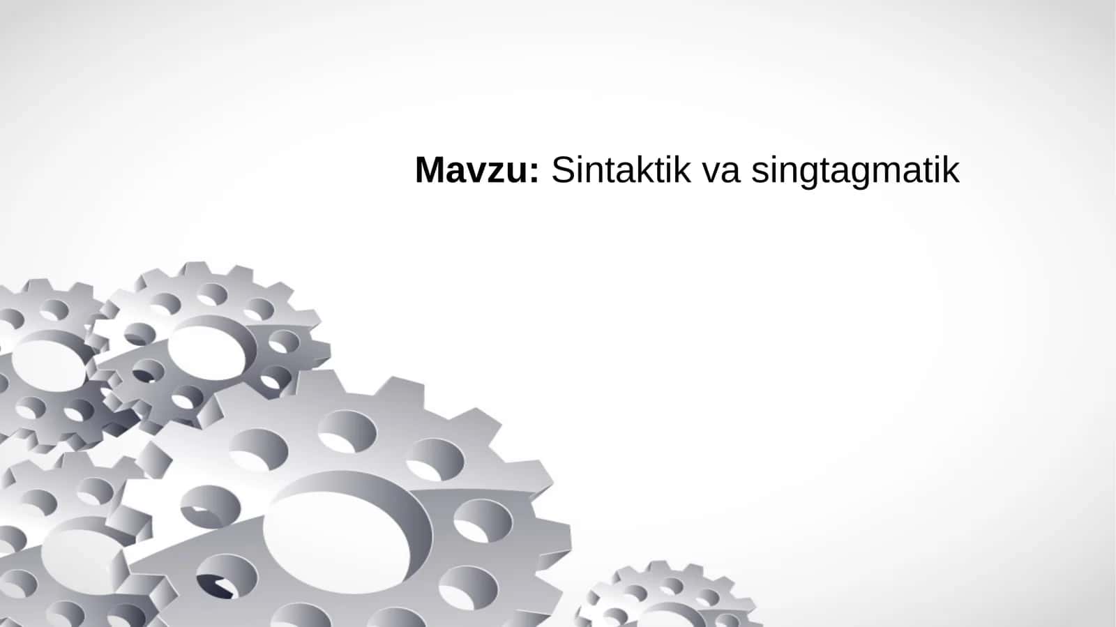 Sintaktik va singtagmatik