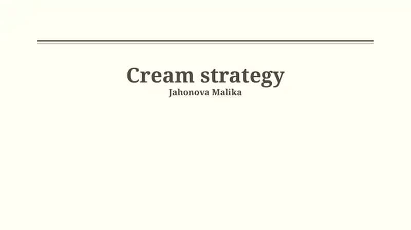 CREAM Strategy