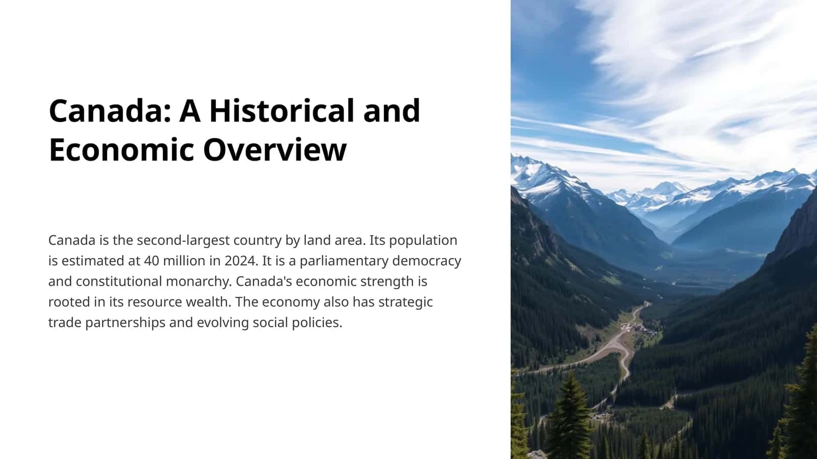 Canada: A Historical and Economic Overview