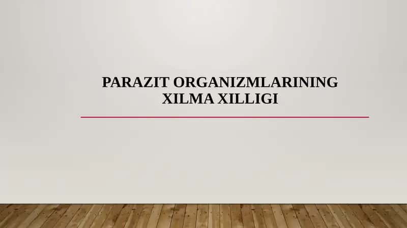Parazit organizmlarining xilma xilligi