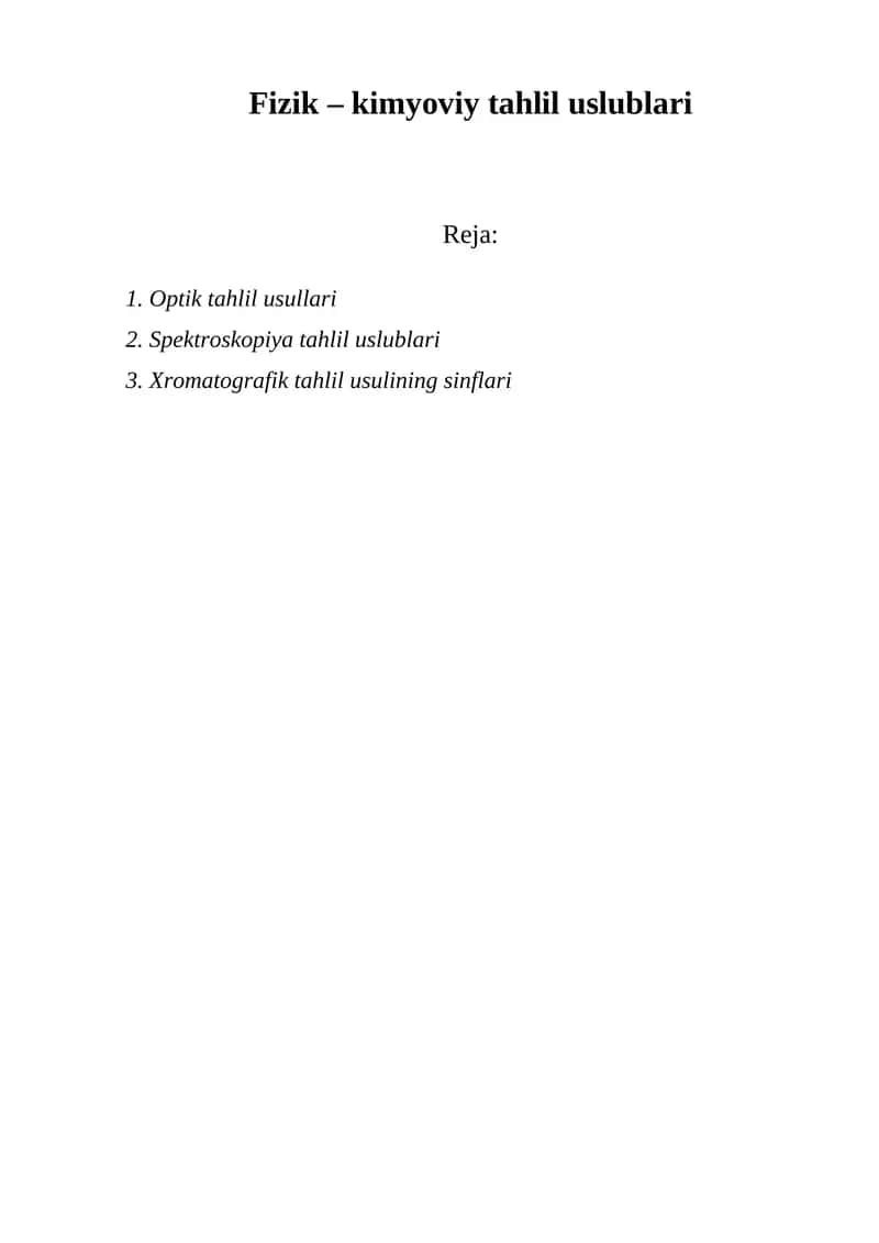 Optik tahlil usullari