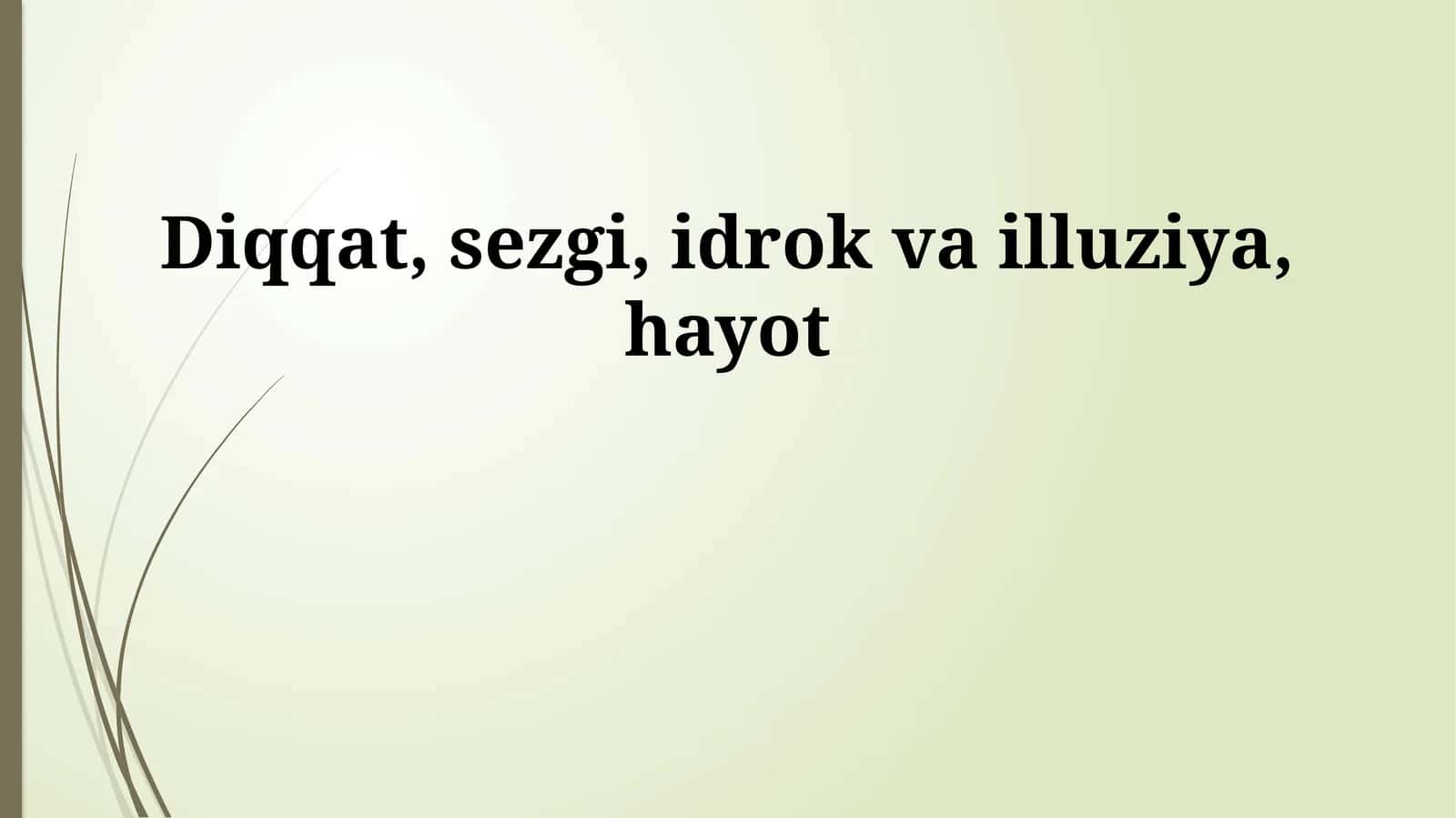 Diqqat, sezgi, idrok va illuziya, hayot