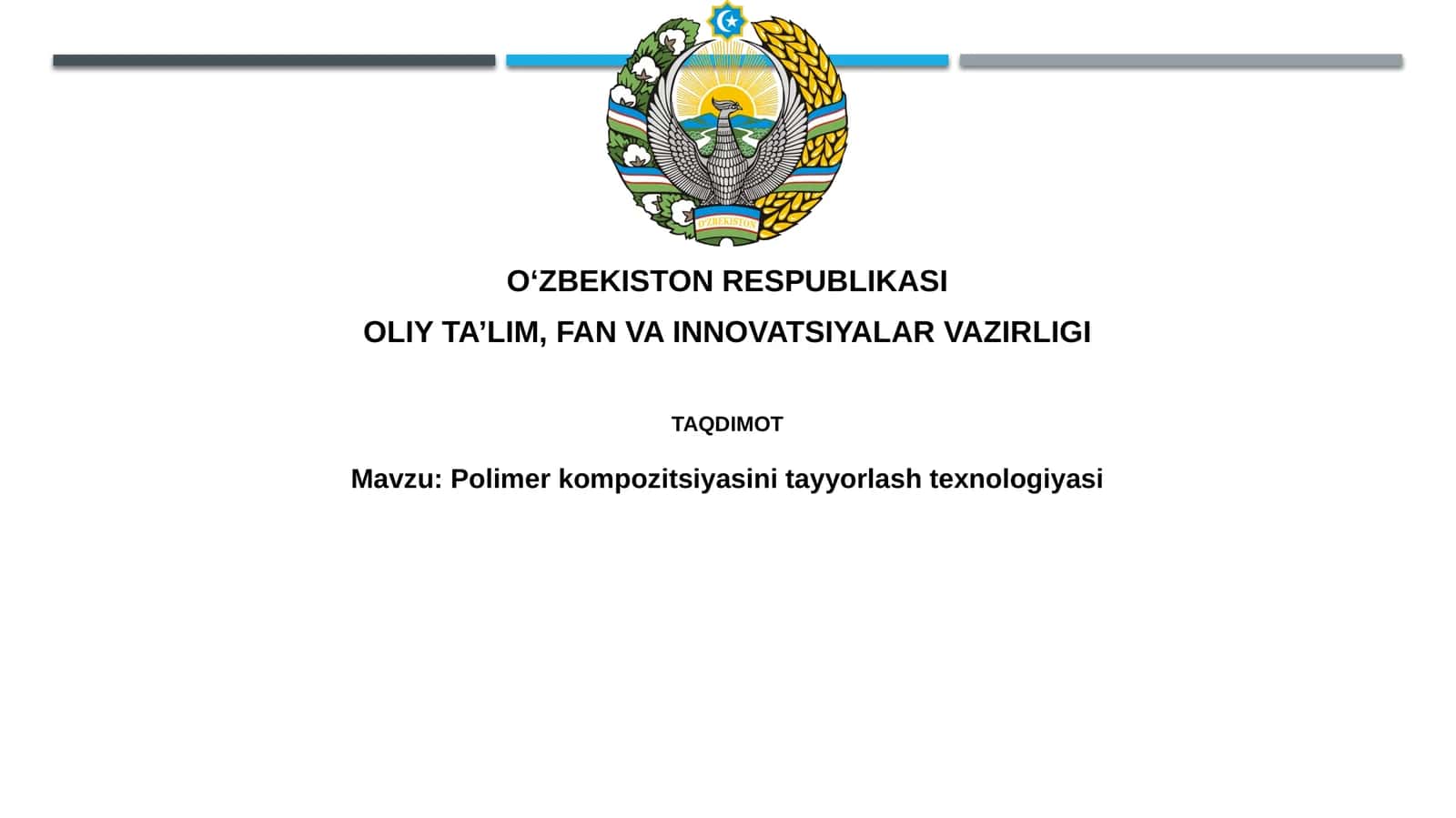 Polimerkompozitsiyasini tayyorlash texnologiyasi