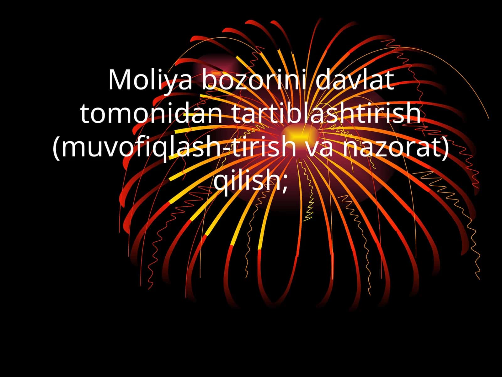 Moliya bozorini muvofiqlashtirish asoslari